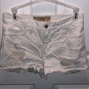 White Hollister jean shorts